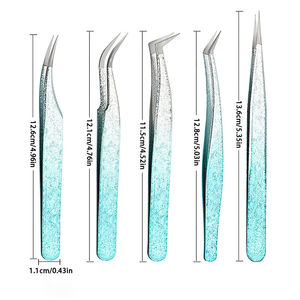 Professional Stainless Steel Lash Tweezer Curved Tip 10mm Length Comfortable Handle Smooth Tip for Easy Lash <b>Application</b> - Product Image 6
