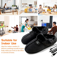 Chaussons chauffants pour hommes et femmes, chauffe-pieds électrique rechargeable, chaussures chauffantes avec batterie 2500 mAh et semelle antidérapante pour la maison