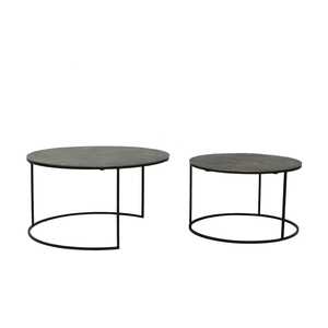 Mesa de centro de aspecto moderno y elegante, juego de mesa de té Simple para sala de estar, parte superior redonda para uso en interiores, muebles de mesa auxiliar - Product Image 2