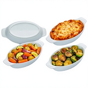 Ensemble de 4 <span class=keywords><strong>mini</strong></span> plats <span class=keywords><strong>à</strong></span> <span class=keywords><strong>gratin</strong></span> ovales en céramique Heartland Home, finition polie, résistants au four, petits plats individuels pour <span class=keywords><strong>gratin</strong></span> - Product Image 1