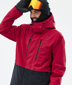 Traje de Esquí Personalizado para Hombre, Chaqueta de Esquí, Chaqueta de Snowboard, Color Rojo Oscuro/Negro, Impermeable, para Exteriores - Product Image 3