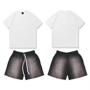T-shirt à manches courtes et short ensemble de survêtement uni vêtements de marque pour hommes ensembles de 2 pièces personnalisés été pour hommes ensembles de shorts décontractés pour hommes - Product Image 2