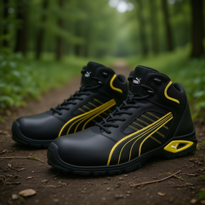 Botas de Seguridad de Cuero PUMA S3L FO SR 20345:2022, Color Negro/Amarillo, Talla 41 - Product Image 3