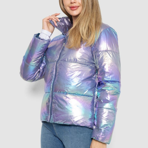 Chaqueta Acolchada Delgada Unisex de Color Sólido Elegante 2024, Chaqueta de Invierno Informal Impermeable con Cremallera Completa Personalizada, Transpirable, de Cordura - Product Image 2