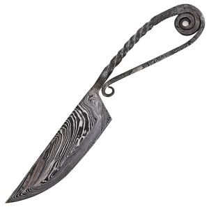 Cuchillo de cocina de acero de Damasco alto medieval antiguo hecho a mano calidad hoja de acero al carbono Funda de cuero para caza OEM - Product Image 4