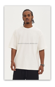 Camisetas de peso pesado personalizadas 240GSM Color sólido 100% algodón camiseta de gran tamaño en blanco hombres Camiseta de manga corta - Product Image 5