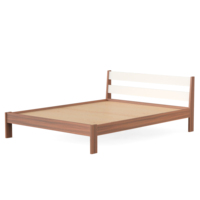 BLUEWUD Roverb Lit Queen Size en bois d'ingénierie sans boîte de rangement pour meubles de maison de chambre à coucher