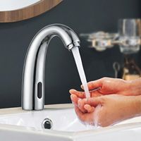 Robinet à capteur moderne WCP222 en acier inoxydable avec finition chromée économisant l'eau pour applications en cuisine, salle de bain, appartement, hôtel