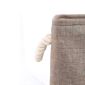 Panier à linge carré Myrva, grand panier de rangement portable en tissu, style minimaliste - Product Image 4