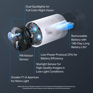 Tplink tapo 2K QHD ระบบกล้องรักษาความปลอดภัยไร้สายกลางแจ้งพร้อมฮับ - Product Image 5