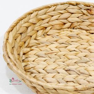 Decorative Portable Vintage Stylish Water Hyacinth Baskets Storage <b>Trays</b> for Arrangement - Product Image 5