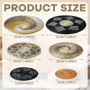 Vietnam gros bohème jonc de mer décoration murale panier ensemble ferme Boho mur cintre Accent jonc de mer suspendus décoration murale - Product Image 3