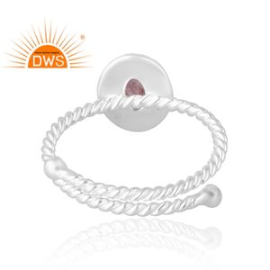 Anillo de piedras preciosas de cuarzo de fresa Natural de Plata de Ley 925, joyería personalizada para mujer, regalo para ella - Product Image 2