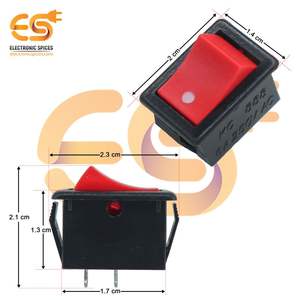 "6A 250V AC Glass Epoxy SPST PCB Back Rocker Switch Color Rojo 2 Pin" - Product Image 1