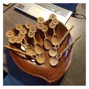 Cuillère en bois faite à la main du Vietnam ustensiles de cuisine écologiques outils de cuisine durables en bois naturel pour l'exportation - Product Image 1