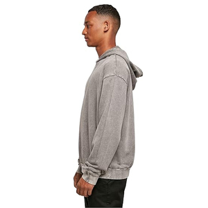 New Style Acid Wash Hoodie for Men Customized 100% Cotton French Print Pattern Breathable Men Acid Wash Hoodies - Product Image 3