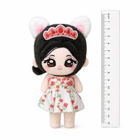 Peluche personnalisée Kawaii, robe florale, oreilles de chat, couronne, figurine d'anime en peluche, cadeau, objet de collection