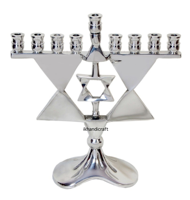 Chandelier en aluminium brillant, fait main, à texture martelée, résistant à la chaleur, sans flamme, étanche, personnalisé, à prix abordable, pour Hanouka