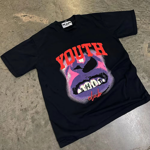 Personalizado de gran tamaño Big Drop Shoulder Boxy Diseño Dtg Serigrafía Impresión Camiseta de algodón con 220 Gsm Unisex con diseño único - Product Image 4