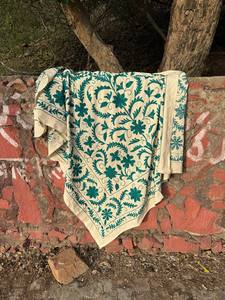 Elegant Hand Embroidered Suzani Quilt Bedspread – Floral Textile Art, Vintage Inspired Boho <b>Bedding</b>, Handmade Home Furnishing - Product Image 5