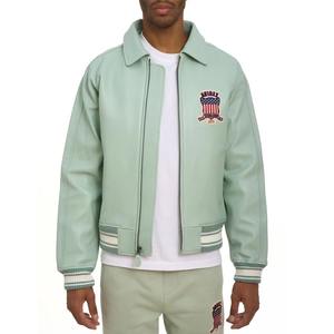 Chaquetas de Cuero Avirex para Hombre, Colección de Invierno, Cuello Alto, Cierre de Cremallera, Piel de Oveja de Alta Calidad, Precio al por Mayor - Product Image 3