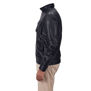 Blouson de moto en cuir pour homme à col montant personnalisé – Imperméable, coupe-vent, réversible, respirant, écologique, pour l'hiver et l'extérieur - Product Image 4