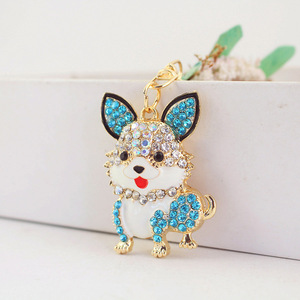 Porte-clés en alliage de zinc <span class=keywords><strong>Corgi</strong></span> doré, pendentif breloque métallique couleurs assorties pour clés de voiture, sacs, cadeaux, vente en gros - Product Image 4