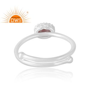 Dernière vente 925 argent Sterling naturel fraise Quartz bague en pierres précieuses bijoux personnalisés pour les femmes cadeau pour elle - Product Image 2