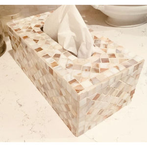 Home Office Countertop <b>Tissue</b> Storage <b>Box</b> Superior Quality Mother Pearl <b>Tissue</b> <b>Box</b> <b>Holder</b> Colorful Flowers <b>Tissue</b> Organizer - Product Image 3