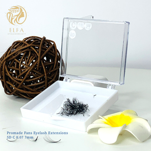 Pestañas Promade Fans, Largas y Gruesas, 0.07mm, Curvatura B/C/CC/D/L/M, Naturales y Suaves, Fibra PBT Coreana, Hechas a Mano, Tallo Largo, Color Personalizado - Product Image 1