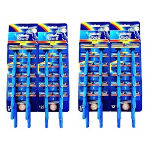 Gillette Blue II Plus Maquinillas de afeitar fijas cardadas desechables a granel al por mayor (2x24PK = 48 maquinillas de afeitar) - Product Image 3