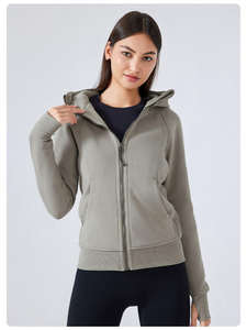 Nouveau style Slim Fit coton femmes avant fermeture éclair complète avec poches col montant sweat à capuche d'hiver personnalisé - Product Image 6