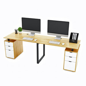 Modern Minimalist <b>Foldable</b> <b>Office</b> <b>Desk</b> with Natural Wood Iron Legs - Product Image 1