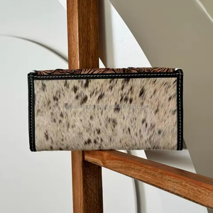 มาใหม่ผมจริงบนหนัง Cowhide กระเป๋าสตางค์มือ Toled Western คอลเลกชันขายร้อนผู้หญิงคลัทช์กระเป๋าสตางค์หลายใช้ - Product Image 3