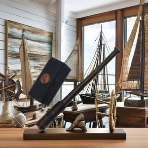 Haute qualité Antique laiton Spyglass télescope dur émail Technique décoration de la maison étui en cuir plaque d'impression métal artisanat - Product Image 1