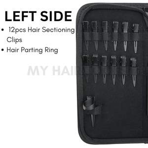 Kit d'outils pour extensions capillaires de salon, comprenant des pinces à micro-perles, des pinces à déposer les micro-perles, une aiguille à boucle et à crochet, 12 clips de séparation et aiguilles - Product Image 2