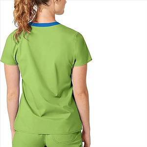 Conjuntos de uniformes médicos antiarrugas con logotipo personalizado, trajes médicos transpirables con tela tejida para médicos y enfermeras - Product Image 2