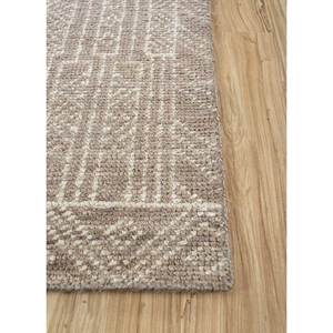 พรมปูพื้นลายเรขาคณิตสีเบจและสีน้ำตาล ทำด้วยมือจากปอกระเจาและป่าน สำหรับใช้ในบ้าน รุ่น PKJT-49 - Product Image 4