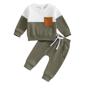 Ensemble de survêtement pour bébé à la mode pour garçons et filles Matériau en coton doux Vêtements de sport confortables Tenue décontractée pour bébé - Product Image 6