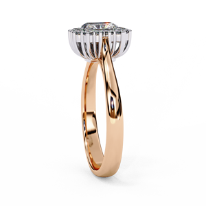 Bague de fiançailles en diamant de laboratoire radiant certifié IGI de 0,35 carat, finition or, pierres latérales, bijoux - Product Image 5