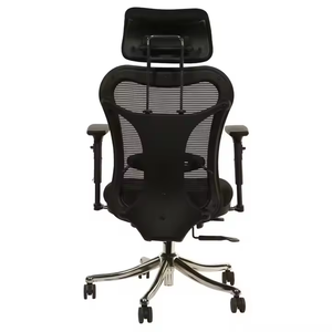 Chaise de bureau moderne à dossier haut de style Boston avec siège rembourré accoudoirs réglables et roulettes lisses d'Inde - Product Image 2