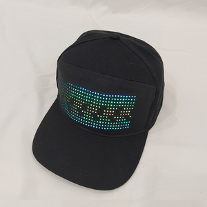Có thể sạc lại LED bảng điều chỉnh lập trình Bluetooth điều khiển kinh doanh phổ biến tin nhắn hiển thị 5-bảng điều chỉnh Twill nhiệt đới LED Hat Cap - Product Image 3