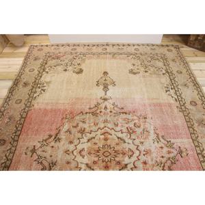 Tapis turc 6,7x10,2 pieds, tapis vintage en laine rouge brun à motifs floraux - Product Image 3