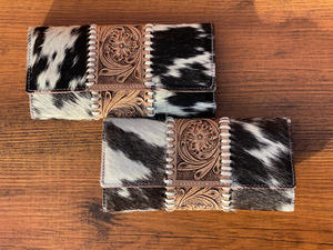 New Arrival Stylish Hand Tooled Leather Women Clutches Designed Purses Hot Selling Real Cowhide Leather Slim Card Holder Wallets - Product Image 3