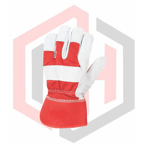 Guantes de Seguridad de Cuero Rojo para Trabajo Pesado, Protección Industrial para Manos, Transpirables, Resistentes a Desgarros, Sin Silicona - Product Image 2