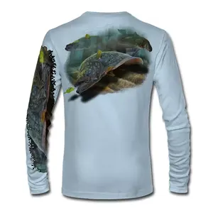 Chemises de pêche à manches longues en polyester 100% antibactérien UPF 50 personnalisé - Product Image 5