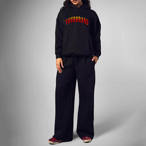 Conjunto Deportivo de Felpa Larga para Mujer, Sudadera y Pantalones, Ajuste Cómodo para Deportes de Otoño/Invierno y Uso Diario - Product Image 1