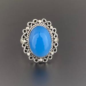 Chalcedony Gemstone Girls <b>Ring</b> Gemstone <b>Ring</b> 925 Sterling Silver Luxurious Handmade <b>Ring</b> Jewelry 925 Stamp Silver Sterling - Product Image 3