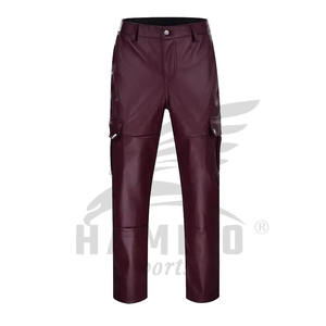 Pantalons en cuir personnalisés les plus populaires Pantalons en cuir pour hommes Pantalons noirs en cuir taille haute pour hommes - Product Image 1