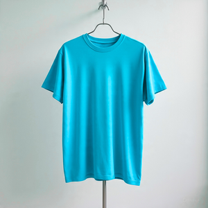 T-shirt en coton vert pour homme, manches courtes, col rond, coupe classique, couleur unie, tissu jersey respirant - Product Image 6